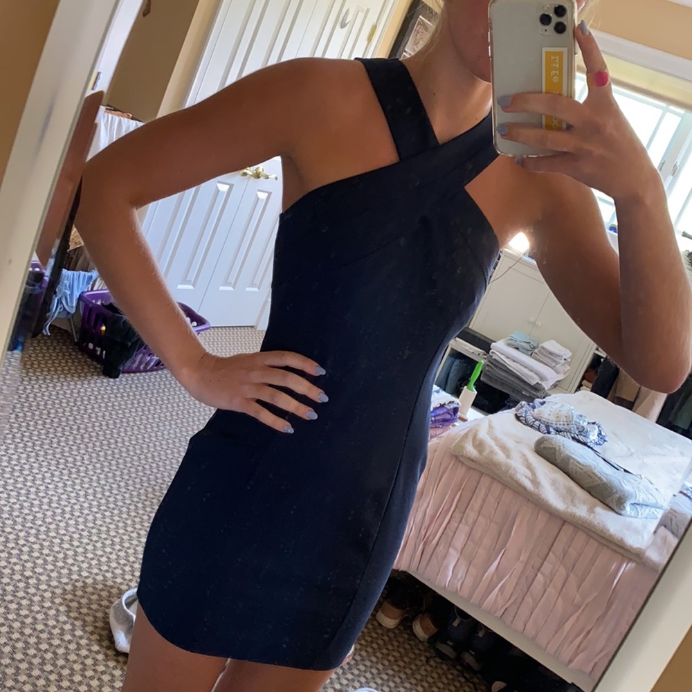 Navy Bodycon Dress by JeanJail